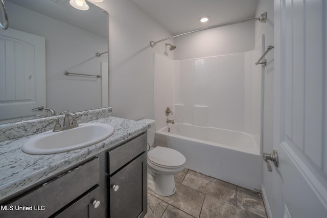 13724 Fox Hill Dr, Gulfport, MS 39503 - bathroom with toilet, vanity, and shower / bath combination