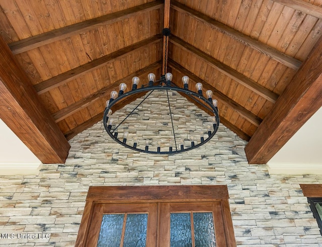 29 Club Dr, Natchez, MS 39120 - room details with wood ceiling and beamed ceiling