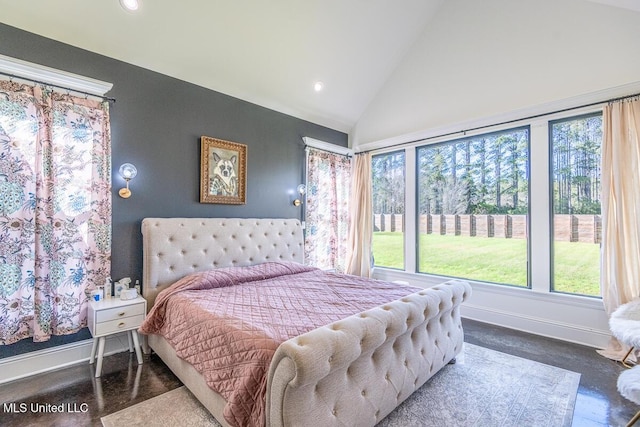29 Club Dr, Natchez, MS 39120 - bedroom featuring baseboards, high vaulted ceiling, and recessed lighting