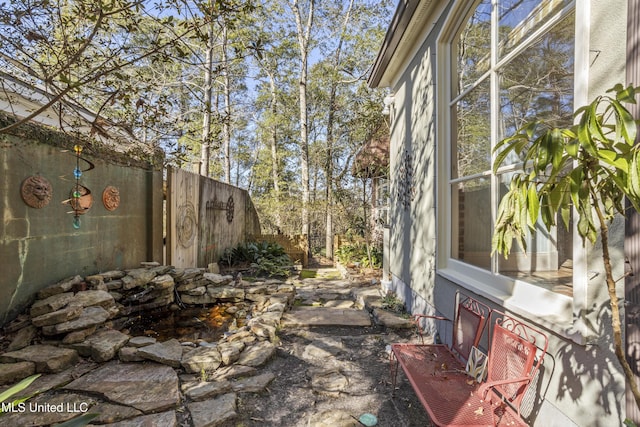 exterior space featuring fence