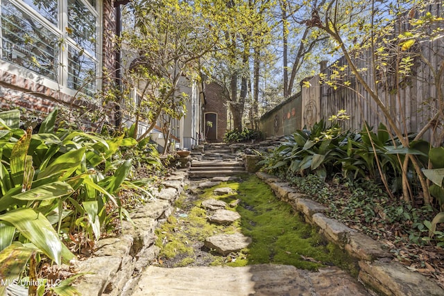 view of yard with fence