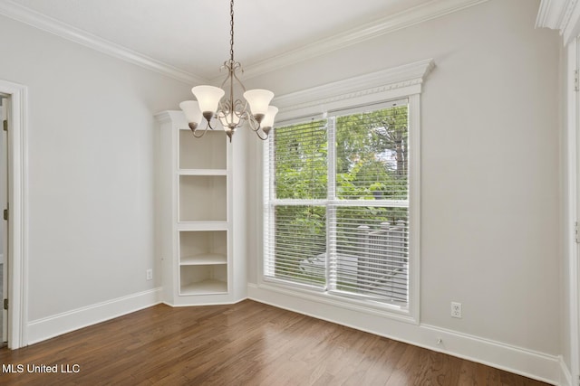 144 Whisper Lake Blvd, Madison, MS 39110 - unfurnished dining area featuring a chandelier, dark wood finished floors, and ornamental molding