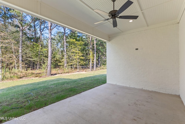 view of patio / terrace with ceiling fan