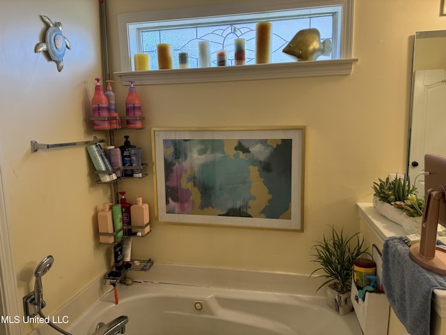 bathroom with a tub