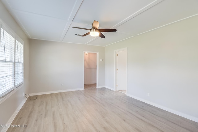 5211 Washington Ave, Gulfport, MS 39507 - unfurnished room with light wood-style flooring, ceiling fan, and baseboards