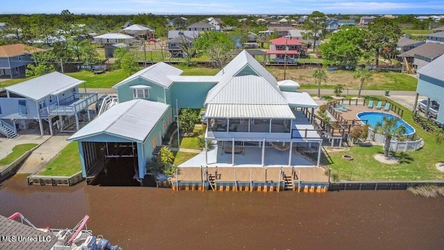 842 Deer Dr, Bay Saint Louis, MS 39520 - aerial view of residential area with a pool