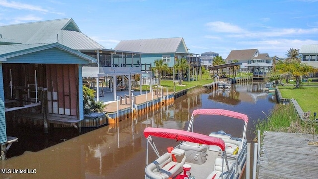 842 Deer Dr, Bay Saint Louis, MS 39520 - dock with a water view and a residential view