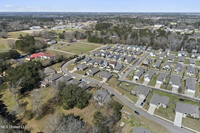 bird's eye view with a residential view