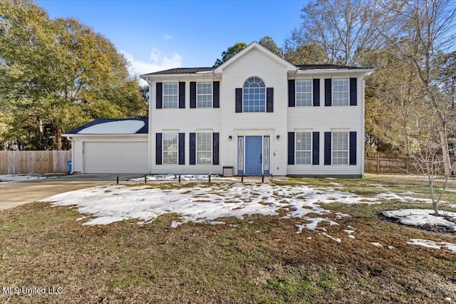 colonial house with a garage