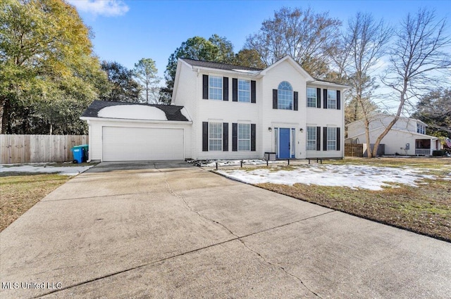 view of front facade with a garage