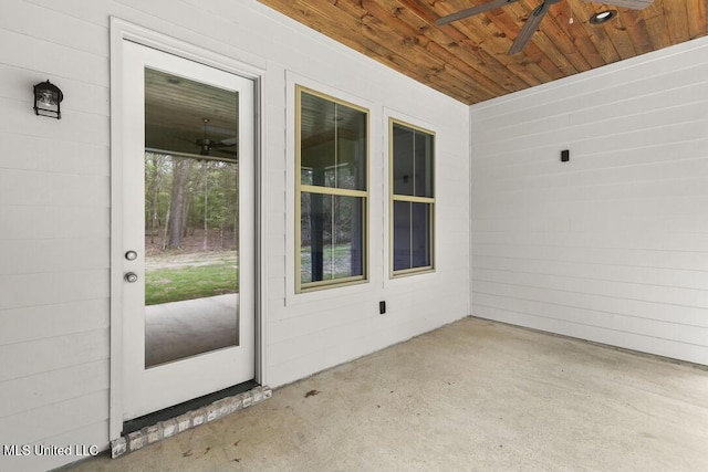 115 Grayson Way, Madison, MS 39110 - doorway to property with ceiling fan and a patio area