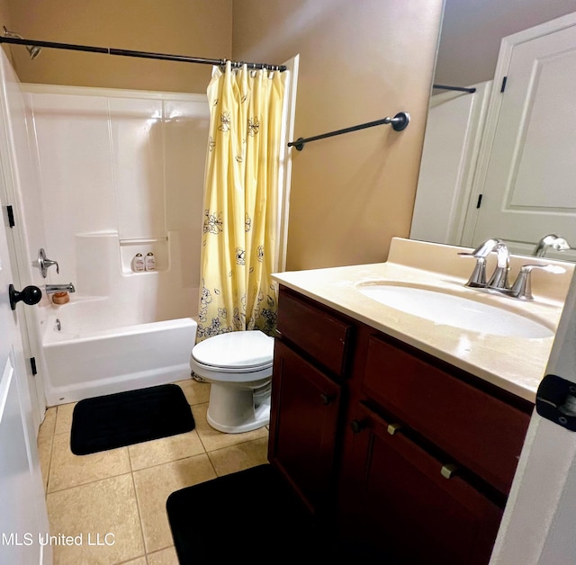 14291 Buttercup Dr, Olive Branch, MS 38654 - full bath with tile patterned floors, vanity, toilet, and shower / bath combination with curtain