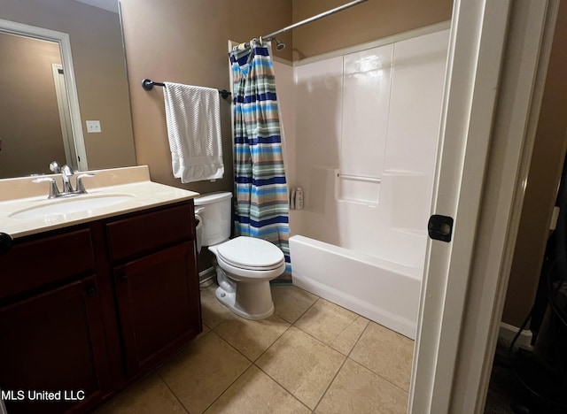14291 Buttercup Dr, Olive Branch, MS 38654 - bathroom featuring toilet, tile patterned flooring, vanity, and shower / tub combo