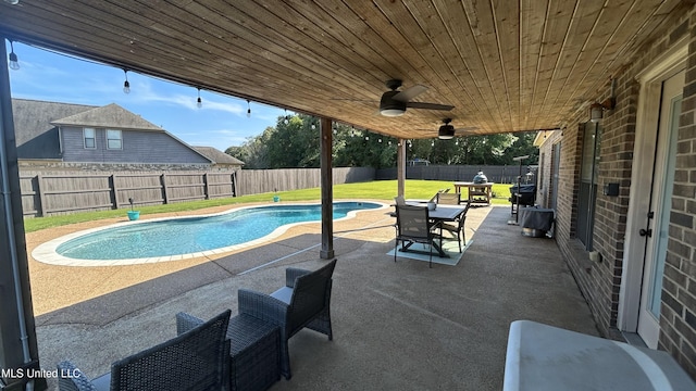 14291 Buttercup Dr, Olive Branch, MS 38654 - view of pool featuring a patio area and a ceiling fan