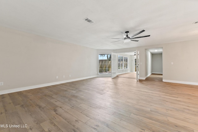 371 Lakeview Blvd, Biloxi, MS 39531 - unfurnished living room with a ceiling fan and light wood finished floors