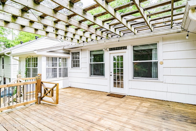 deck with a pergola