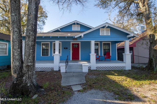 bungalow-style home with a porch