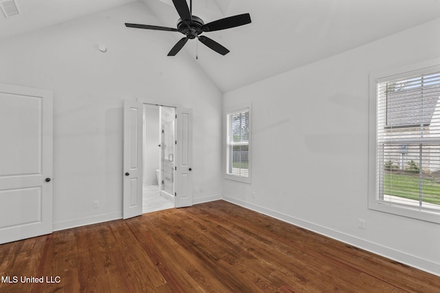 unfurnished bedroom with visible vents, baseboards, and wood finished floors