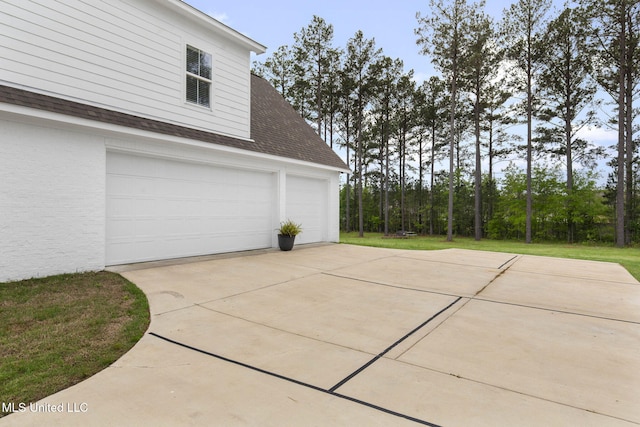 view of garage