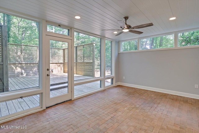 1844 Eastover Dr, Jackson, MS 39211 - unfurnished sunroom featuring recessed lighting, baseboards, and wooden ceiling
