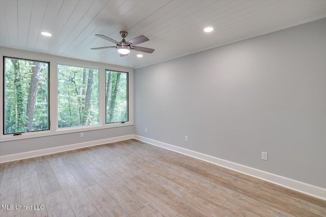 1844 Eastover Dr, Jackson, MS 39211 - unfurnished room with baseboards, a ceiling fan, light wood finished floors, and recessed lighting