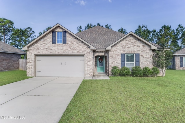 13874 Maddie Cir, Diberville, MS 39540 - view of front of house with a garage, concrete driveway, roof with shingles, and brick siding