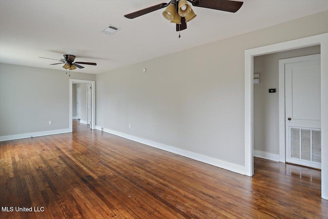 127 Autumn Dr, Vicksburg, MS 39180 - empty room with wood-type flooring, visible vents, and baseboards