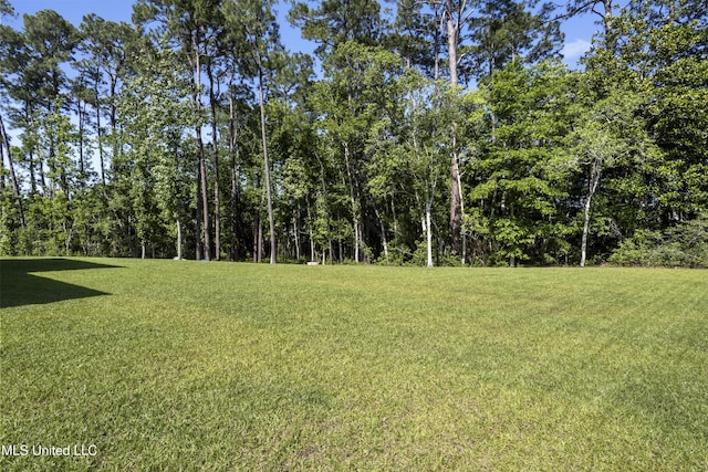 9363 Taylor Pl, Ocean Springs, MS 39564 - view of green lawn featuring a wooded view