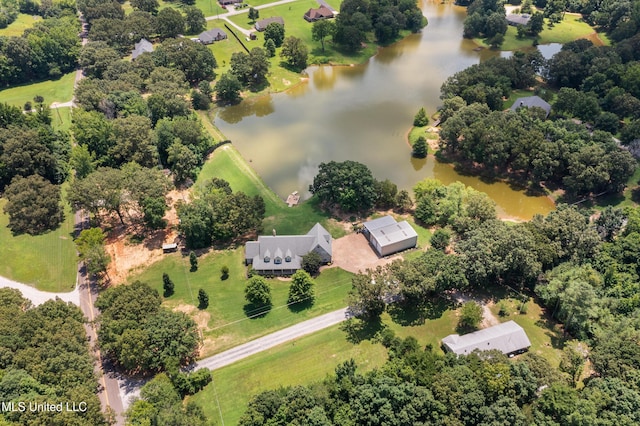 445 Carey Chapel Rd, Red Banks, MS 38661 - drone / aerial view of a large body of water and a tree filled landscape