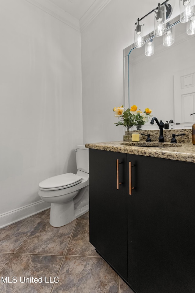 445 Carey Chapel Rd, Red Banks, MS 38661 - half bathroom featuring crown molding and vanity