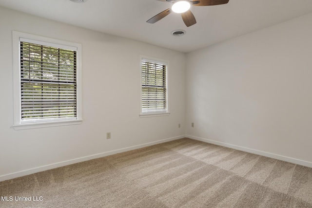 121 Kenbridge Ln, Madison, MS 39110 - carpeted spare room featuring baseboards, ceiling fan, and visible vents