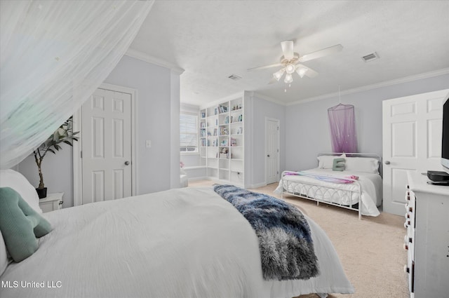 25 Savannah Cir, Brandon, MS 39047 - carpeted bedroom featuring ornamental molding and a ceiling fan