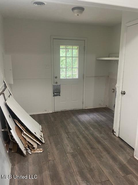 entrance foyer featuring wood finished floors