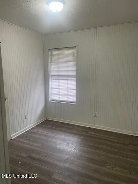 spare room featuring dark wood-type flooring
