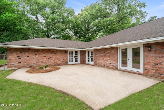 view of patio featuring french doors