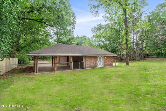 exterior space with a lawn