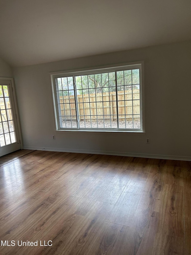 empty room with hardwood / wood-style floors