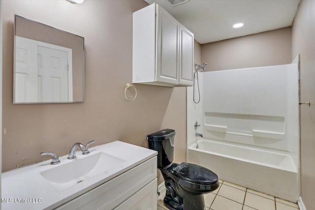 428 Simpson Cir, Mendenhall, MS 39114 - bathroom featuring tile patterned flooring, shower / bathtub combination, vanity, and toilet