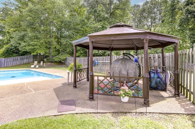 102 Grand Bear Cir, Vicksburg, MS 39183 - view of pool featuring a gazebo, a patio, a fenced in pool, and a fenced backyard