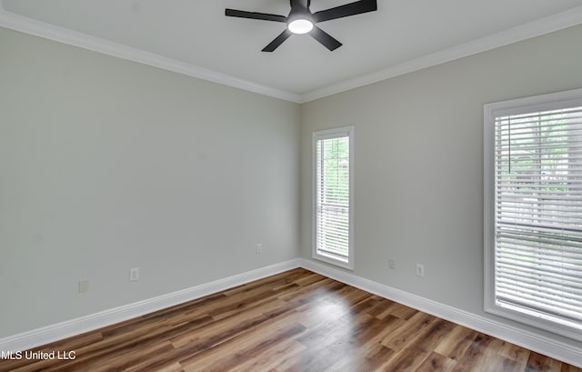 105 Lilac Ct, Madison, MS 39110 - unfurnished room with ceiling fan, ornamental molding, and wood finished floors