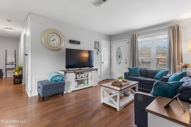 living room featuring hardwood / wood-style flooring