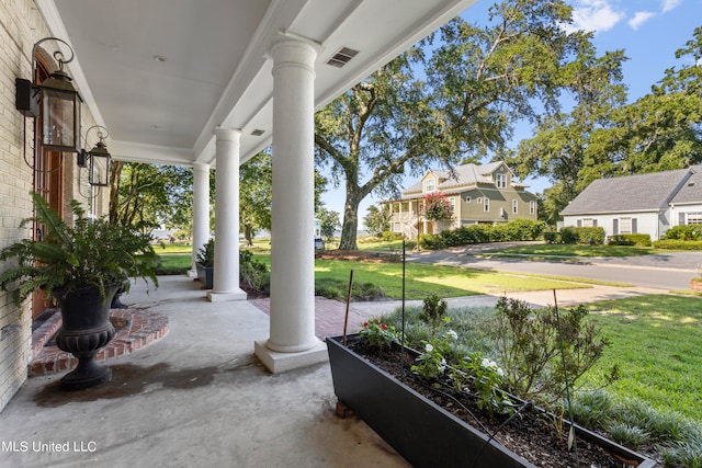 view of patio / terrace with a porch