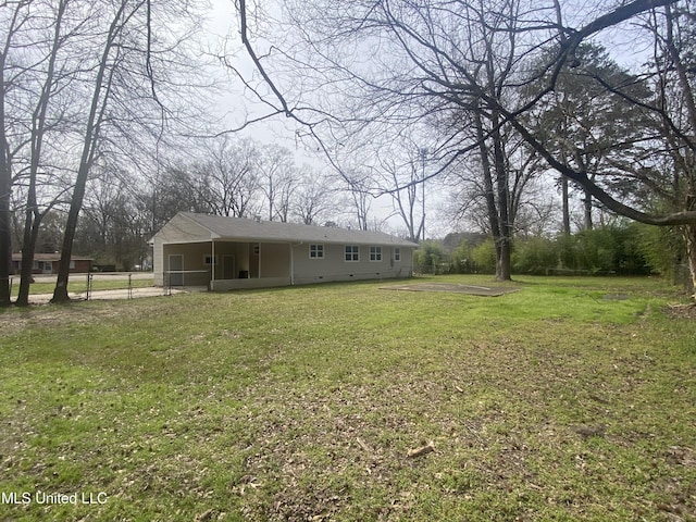 view of yard with fence