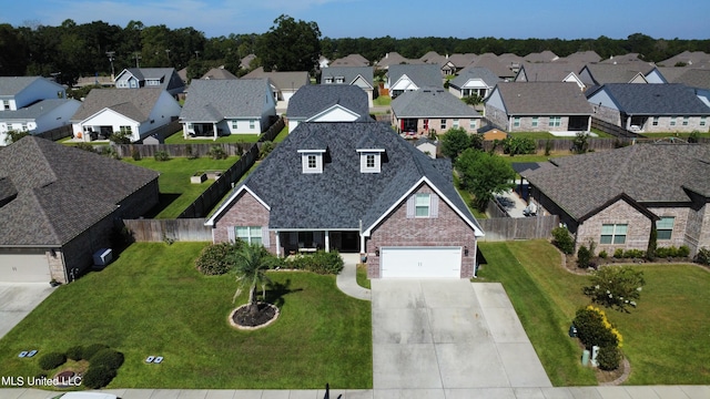 aerial view featuring a residential view