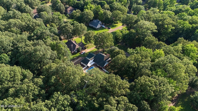 4424 Rebekah Dr, Olive Branch, MS 38654 - aerial view of property and surrounding area featuring a heavily wooded area