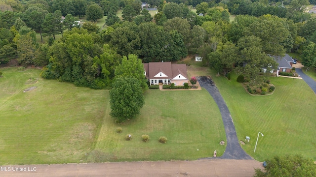 bird's eye view with a rural view