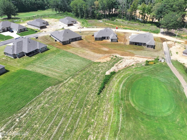 bird's eye view featuring a rural view