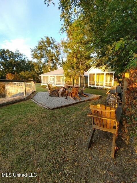 view of yard with a patio area and fence