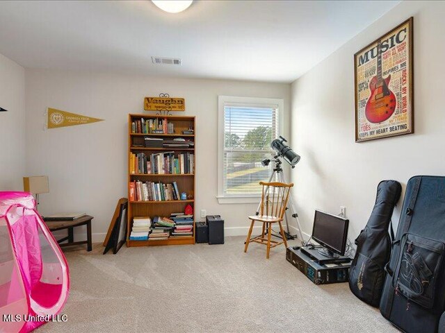 interior space featuring carpet flooring