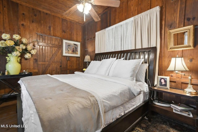 6131 Jenness Rd, Pearlington, MS 39572 - bedroom featuring wood walls